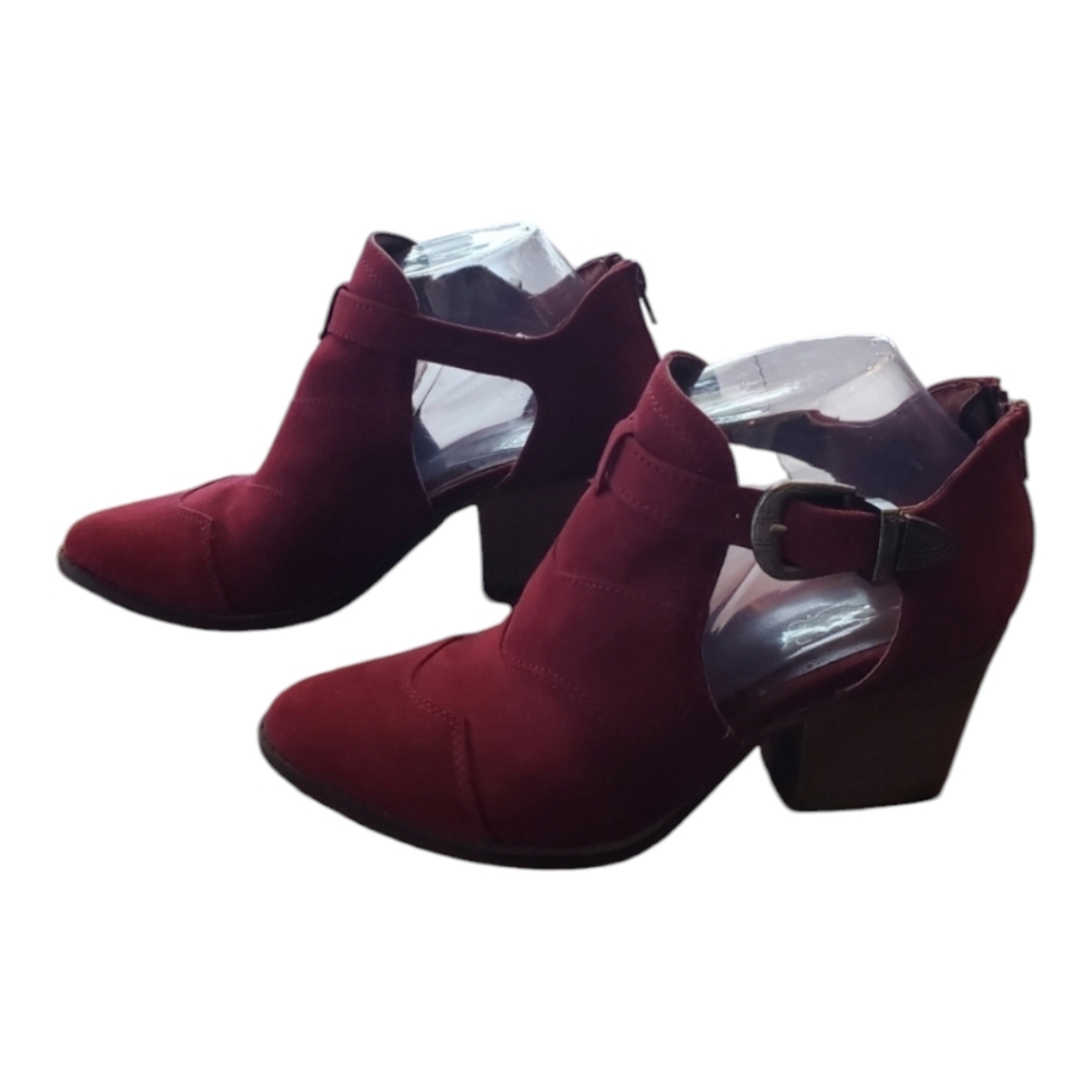 Carlos by Carlos Santana Red Ankle Boots with High Heel and Pointed Toe 7M - Picture 2 of 12